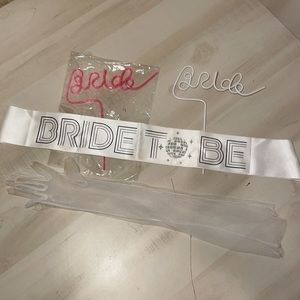 Bachelorette Party Disco Themed Sash / Bride to Be  / Bridal gloves/ straw